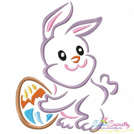Outlines Bunny Egg-05 Easter Embroidery Design Pattern