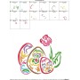 Outlines Floral Easter Eggs-02 Embroidery Design Pattern-2