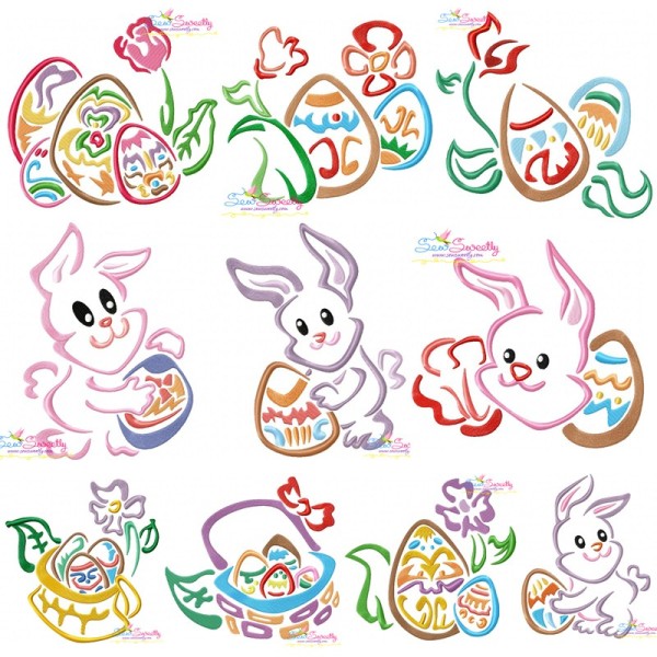 Easter Outlines Designs Embroidery Design Bundle-1-1