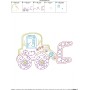 Vintage Bean Stitch Bulldozer Embroidery Design Pattern-2