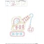 Vintage Bean Stitch Construction Truck-2 Embroidery Design Pattern-2