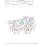 Vintage Bean Stitch Dump Truck Embroidery Design Pattern-2