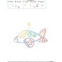 Vintage Bean Stitch Fighter Plane Embroidery Design Pattern-2