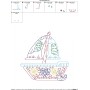 Vintage Bean Stitch Sailboat Embroidery Design Pattern-2