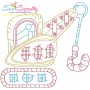 Vintage Bean Stitch Transportation Embroidery Design Bundle-5