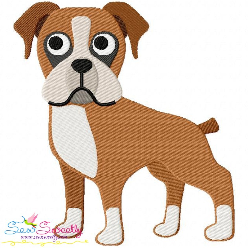 Boxer dog embroidery design  sew sweetly Boxer dog embroidery design  sew sweetly
