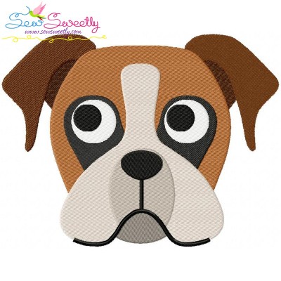 Boxer Dog Head Embroidery Design Pattern-1