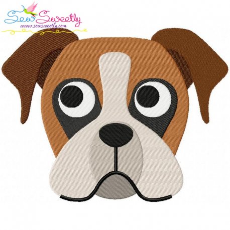 Boxer Dog Head Embroidery Design