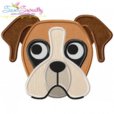 Boxer Dog Head Applique Design Pattern