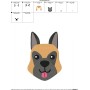 German Shepherd Dog Head Embroidery Design Pattern-2