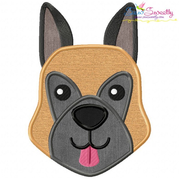 German Shepherd Dog Head Applique Design Pattern-1