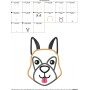 German Shepherd Dog Head Applique Design Pattern-2