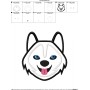 Husky Dog Head Applique Design Pattern-2