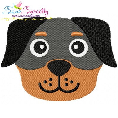 Rottweiler Dog Head Embroidery Design
