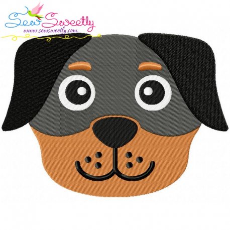 Rottweiler Dog Head Embroidery Design Pattern