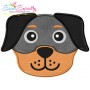 Rottweiler Dog Head Applique Design Pattern-1