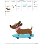 Skateboard Dog Embroidery Design Pattern-2
