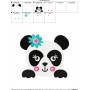 Panda Face Girl Embroidery Design Pattern-2