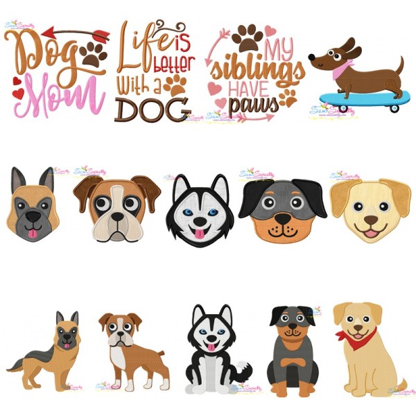 Big Dog Breeds Embroidery Design Bundle-1