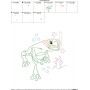 Bean Stitch Redwork Frog Underwater-5 Embroidery Design Pattern-2