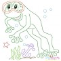 Bean Stitch Redwork Frog Underwater Embroidery Design Bundle-4