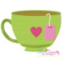 Tea Cup Heart Embroidery Design Pattern-1