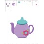 Floral Teapot Embroidery Design Pattern-2