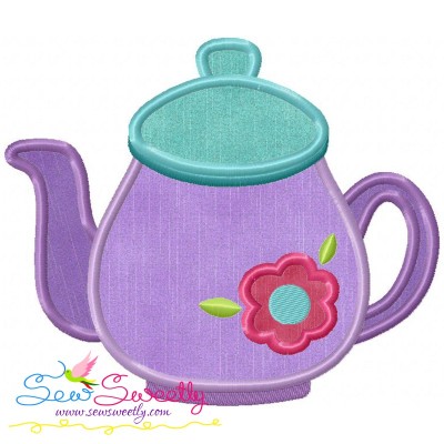 Floral Teapot Applique Design Pattern-1
