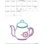 Floral Teapot Applique Design Pattern-2