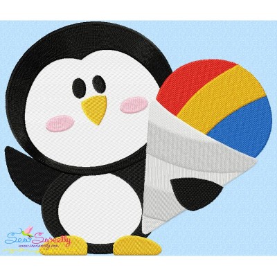 Penguin Snow Cone Embroidery Design Pattern-1