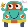 Happy Car Embroidery Design Pattern-1
