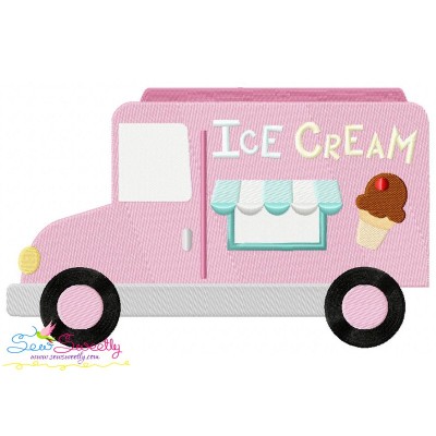 Ice Cream Truck Embroidery Design Pattern-1
