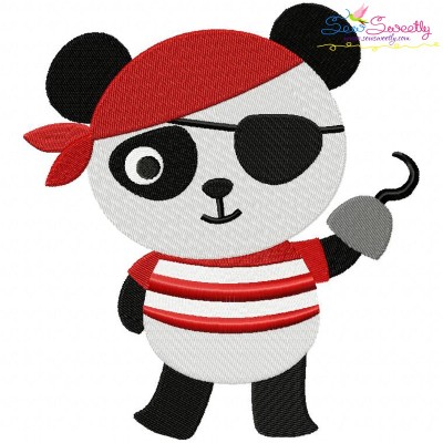 Panda Pirate Embroidery Design Pattern-1
