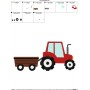 Farming Tractor With Wagon Embroidery Design Pattern-2