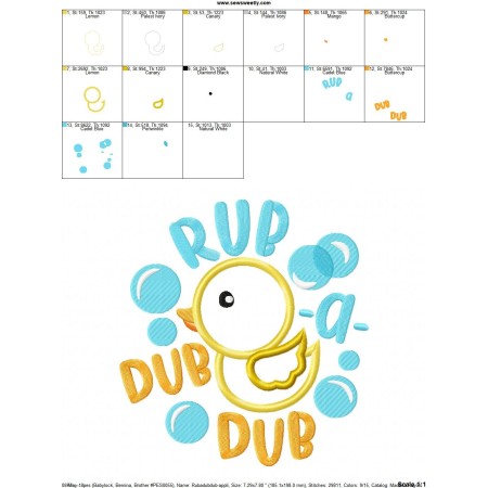 Rubvdub Design Rub a Dub Dub Nursery Rhyme Applique Design Pattern