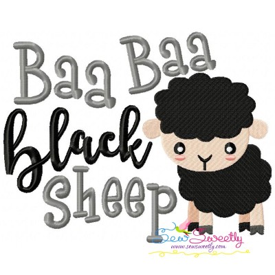 Baa Baa Black Sheep Nursery Rhyme Embroidery Design Pattern-1