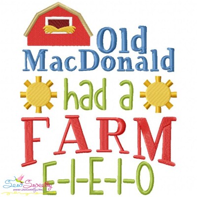 Old MacDonald Had a Farm Nursery Rhyme Embroidery Design Pattern-1