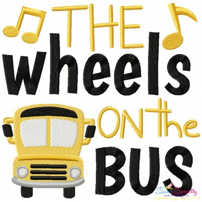 The Wheels On The Bus Nursery Rhyme Embroidery Design Pattern-1