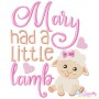 Mary Had a Little Lamb Nursery Rhyme Embroidery Design Pattern-1