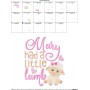 Mary Had a Little Lamb Nursery Rhyme Embroidery Design Pattern-2