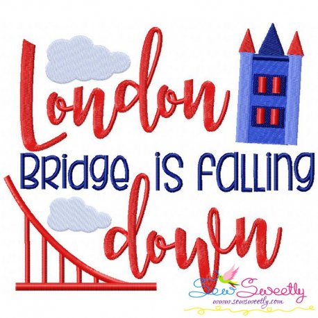 London Bridge Is Falling Down Nursery Rhyme Embroidery Design Pattern