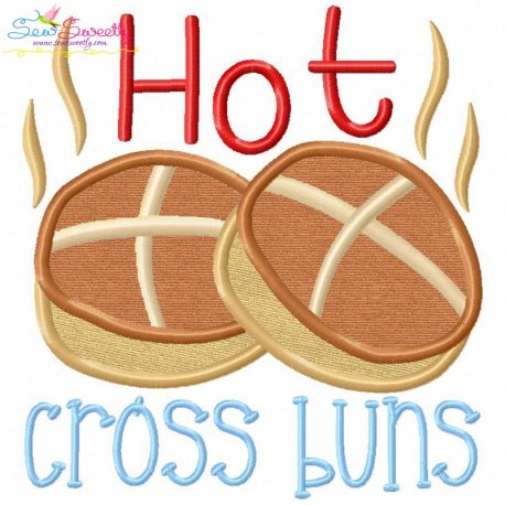 Hot Cross Buns Rhyme Applique Design