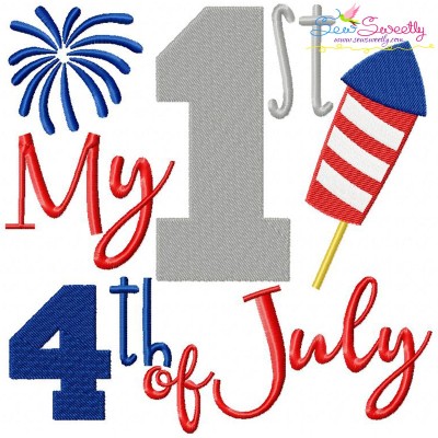 My 1st 4th of July Embroidery Design Pattern-1