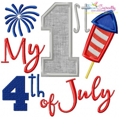 My 1st 4th of July Patriotic Applique Design Pattern-1