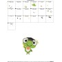 Animal Student Frog Embroidery Design Pattern-2