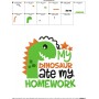 My Dinosaur Ate My Homework Embroidery Design Pattern-2