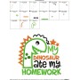 My Dinosaur Ate My Homework Applique Design Pattern-4