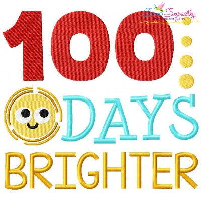 100 Days Brighter Embroidery Design Pattern-1
