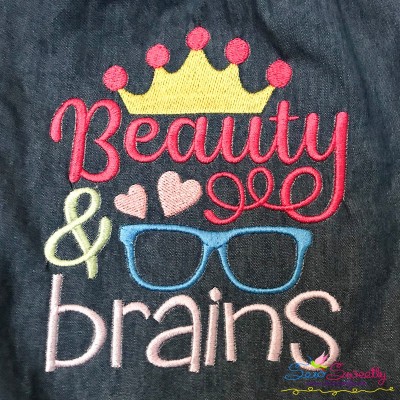 Beauty And Brains Embroidery Design Pattern-1