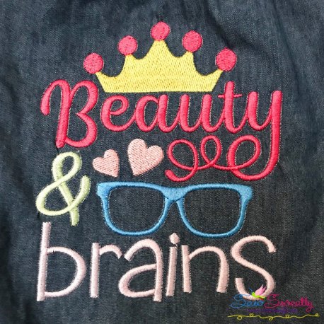 Beauty And Brains Embroidery Design Pattern